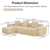AENKYO Oversized Velvet Modular Sectional Sofa, Boneless Cloud-Like Comfort with No Assembly & French Piping, Modern Plush Seating for Living Room - 3 of 4