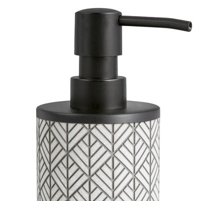 Shelby Charcoal and White Resin Geometric Lotion Pump