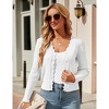 BLUEMING Womens Sweater Cardigan Cropped Lightweight Rib Texture Button Down Knit Tops 2025 Fall Fashion Outfits - 4 of 4