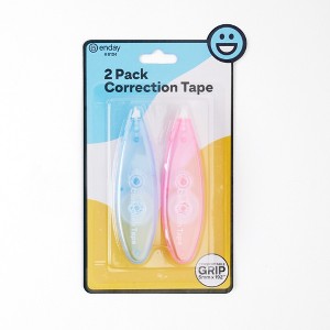 Enday White Out Pen Correction Tape, Dispenser Pen White Out Tape, Easy to Use Applicator for Instant Corrections - 2 Pack - 1 of 1