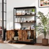 Tangkula 57" Cat Litter Box Enclosure w/ Storage 2-tier Shelves Removable Scratcher - 2 of 4
