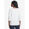 Jessica London Women's Plus Size Stretch Cotton Scoop Neck Tee - 3 of 4