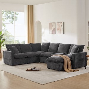 NicBex Sectional Sofa with 2 Pillows 7 Seat U Shaped Modular Sofa for Living Room & Apartment - 1 of 4