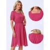 Allegra K Women's Square Neck Metallic Stars Ruffle A-Line Stretch Waist Midi Dress - 2 of 4