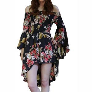 Women's Floral Walk Through Romper - ANGIE - 1 of 3