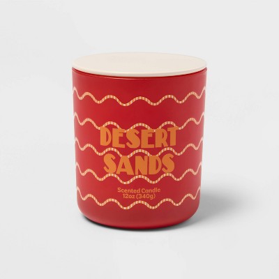 Glass Wave Desert Sands Jar Candle with Lid 12oz - Room Essentials™