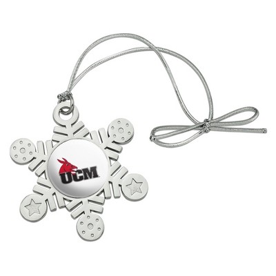 University of Central Missouri Primary Logo Metal Snowflake Christmas Tree Holiday Ornament