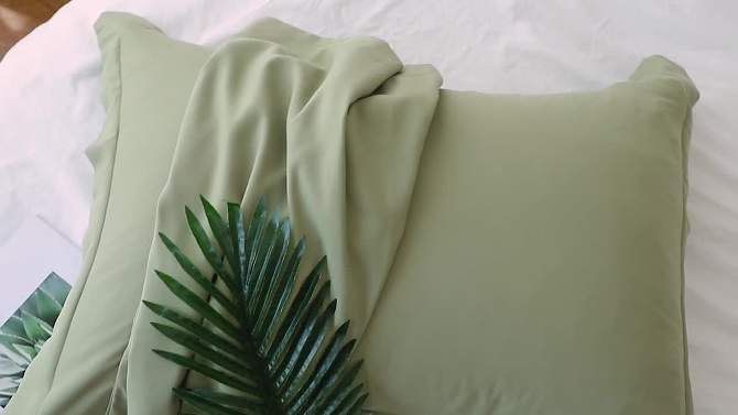 PiccoCasa Soft 1800 Series Microfiber with Zipper Solid Pillowcases 2 Pcs, 2 of 10, play video