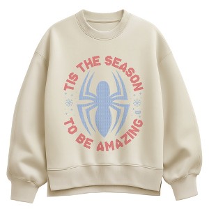 Women's Spider-Man Tis The Season Oversized Fleece Crew Sweatshirt