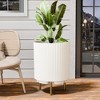 SEVOBAL 2 Piece Planters, Flower Pot with Stand, Mid-Century Modern Home Decor for Balcony Garden - 2 of 4