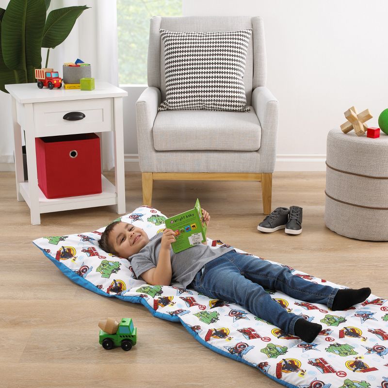 Marvel The Avengers I Am A Hero Blue, Green, Red, and Yellow Deluxe Easy Fold Toddler Nap Mat, 2 of 6