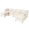 136" Large U-Shape Modular Sectional Sofa with Solid Wood Frame, 2 Large Chaises, Removable Ottomans - 4 of 4