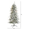 Nearly Natural 6.5-ft Flocked Livingston Fir Artificial Christmas Tree with Pine Cones and 300 Clear Warm LED Lights - 2 of 4