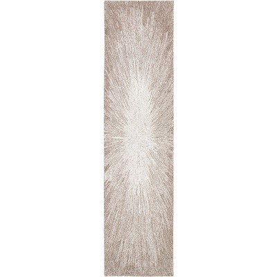 Elegant Taupe Handmade Tufted Wool Runner Rug 27" x 9"