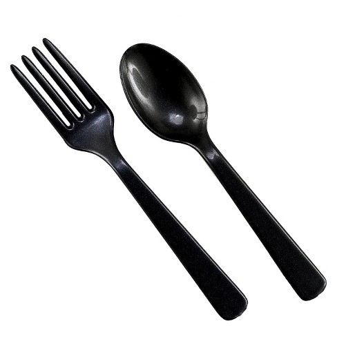 Plastic Spoons - Black Disposable Spoons