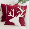 Tramull Reindeer Velvet Pillow 20x20 with Insert, Holiday Accent Pillow, Festive Christmas Decor for Couch Bed - 3 of 4