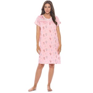 Casual Nights Women's Super Soft Yummy Nightshirt, Short Sleeve Nightgown, Night Dress with Fun Prints & Patterns - 1 of 4