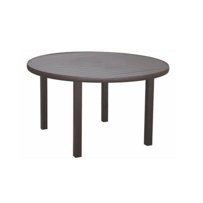 Santorini 54" Round Aluminum Dining Table - Brown - Courtyard Casual