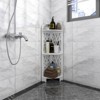 FONTOI 3-Tier Corner Shower Shelf with X-Frame Modern Design, Waterproof Bathroom Storage Shelves, Open Shelves for Bathroom, White, 9.5"*33.5"*9.5" - 2 of 4