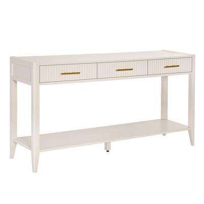 NicBex 60''Console Table with 3 Drawers and Metal Handles Modern Side Table with Bottom Shelf for Entryway,Living Room