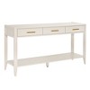 60" Painted Console Table with 3 Drawers Wooden Entryway Table with Storage Shelf Farmhouse Sofa Table for Living Room Beige - 3 of 3