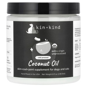 Kin+Kind Coconut Oil, For Dogs & Cats, 8 fl oz (236.5 ml) - 1 of 4