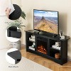 Tangkula 58" Fireplace TV Stand w/ 18" 1500W Electric Fireplace Adjustable Brightness Black - 4 of 4