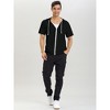 Lars Amadeus Men's Solid Color Zip Up Short Sleeve Hoodies Sweatshirt - 2 of 4