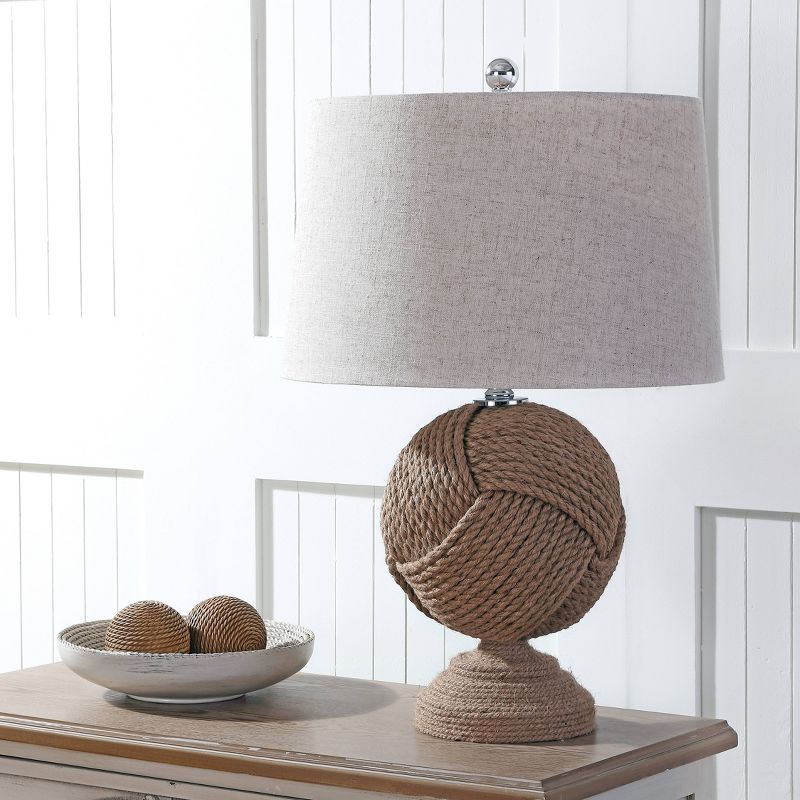 24&#34; Monkey&#39;s Fist Knotted Rope Table Lamp (Includes LED Light Bulb) Brown - JONATHAN Y, 4 of 6