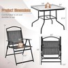Costway Patio Dining Set for 4 Folding Chairs & Dining Table Set with Umbrella Hole - 3 of 4