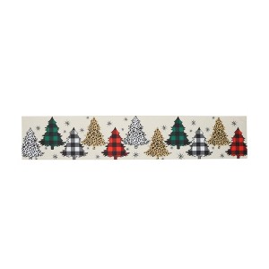 Unique Bargains Christmas Table Runner Christmas Tree Polyester Multicolor 71x14 Inch 1 Pc - 1 of 4