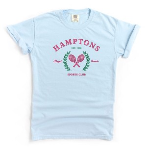Simply Sage Market Women's Embroidered Hamptons Sports Club Short Sleeve Garment Dyed Tee - 1 of 4