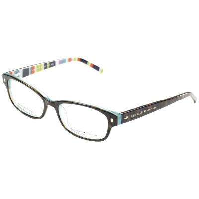 Kate Spade  X77 Womens Rectangle Eyeglasses Tortoise Aqua Striped 49mm