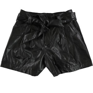 GUESS Womens Mariah Tied Faux Leather Casual Mini Shorts - 1 of 2