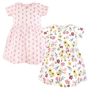 Hudson Baby Girls Cotton Dresses, Soft Painted Floral - 1 of 4
