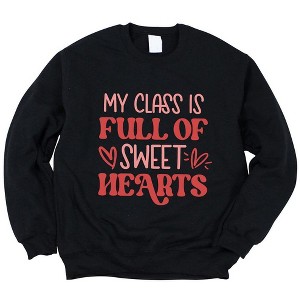 Simply Sage Market Women's Graphic Sweatshirt My Class Is Full Of Sweet Hearts Colorful - 1 of 4