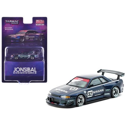 Nissan Skyline (R32) Widebody RHD #32 "Jonsibal Design Works" Midnight Purple Metallic 1/64 Diecast Model Car by Tarmac Works