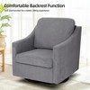 Swivel Accent Chair - Mid Century Modern Chair with Track Arms, 360° Swivel Upholstered Barrel Chair Single Sofa Chair Arm Chair Reading Chair - 4 of 4