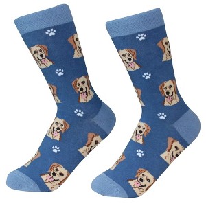 E & S Pet 14.0 Inch Yellow Labrador Retriever Socks Premium Quality Crew Socks - 1 of 3