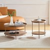Okak 2 tier Round Nesting Coffee Table Set of 2, Modern End Side Tables for Living Room/Office, Space-Saving Balcony Yard - 3 of 4