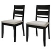 ChaletPosh Wooden Dining Chair With Warm Grey Cover (Set of 2) - 4 of 4