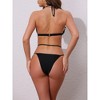 INSPIRE CHIC Women's Heart Rhinestones Chain Linked Bikini Sets, Halter Top Triangle Bottoms Swimwear Bathing Suits 1 Set - 3 of 4