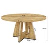 Round Dining Table Wood Kitchen Table for Dining Room, 47" Dinning Room Tables for 4 Adult, Farmhouse Dinner Table with Wooden Tabletop - 2 of 4
