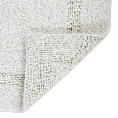 Ivory Soft Plush Cotton 2-Piece Reversible Bathroom Rug Set