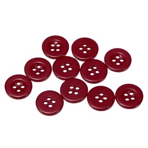 Unique Bargains Resin Snap Fastener Round Flat 4-Hole Sewing Buttons 10 Pcs - 1 of 4