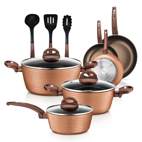 Nutrichef 14 Piece Nonstick Ceramic Kitchen Cookware Pots and Pans Set