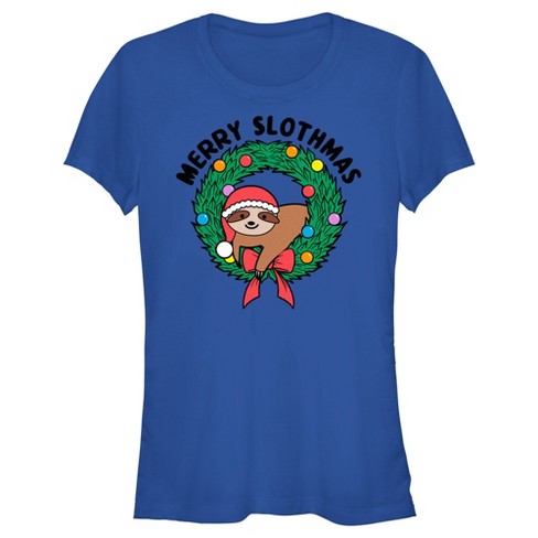 Juniors Womens Lost Gods Merry Slothmas T-Shirt - image 1 of 4