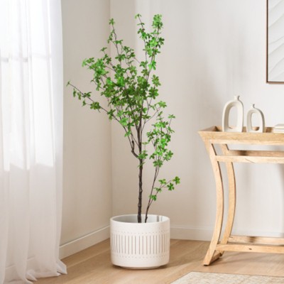 Maggift Artificial Plant Dics Leaf Tree Indoor Faux Fake Floor Greenery Potted Real Touch Decorative Green Leaves, Green, 31.5"*31.5"*59.1"