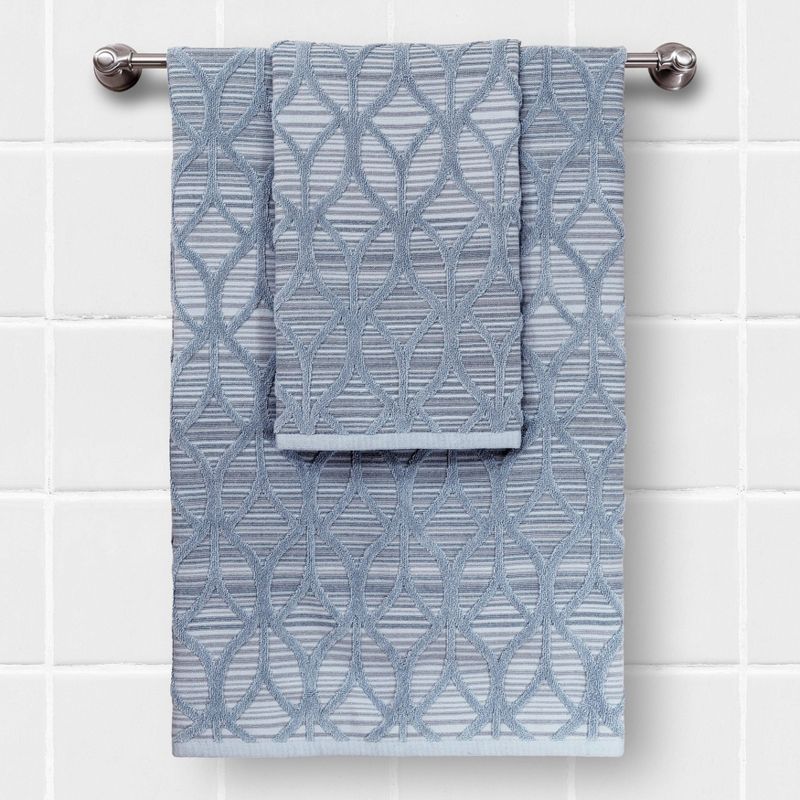 Alev Jacquard Bath/Hand Towels Set Blue - Linum Home Textiles, 1 of 4