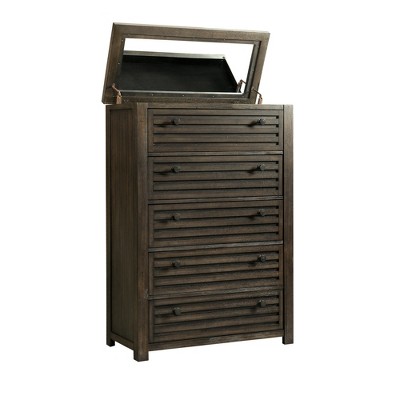 Montego 5 Drawer Flip Top Chest Toasted Walnut - Picket House Furnishings